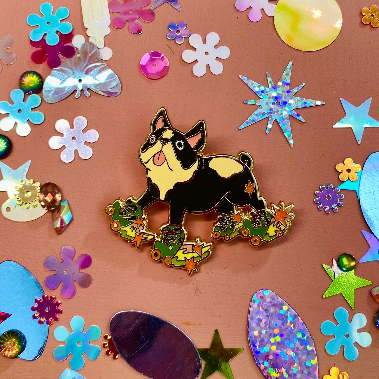 Roller Frenchie Pin