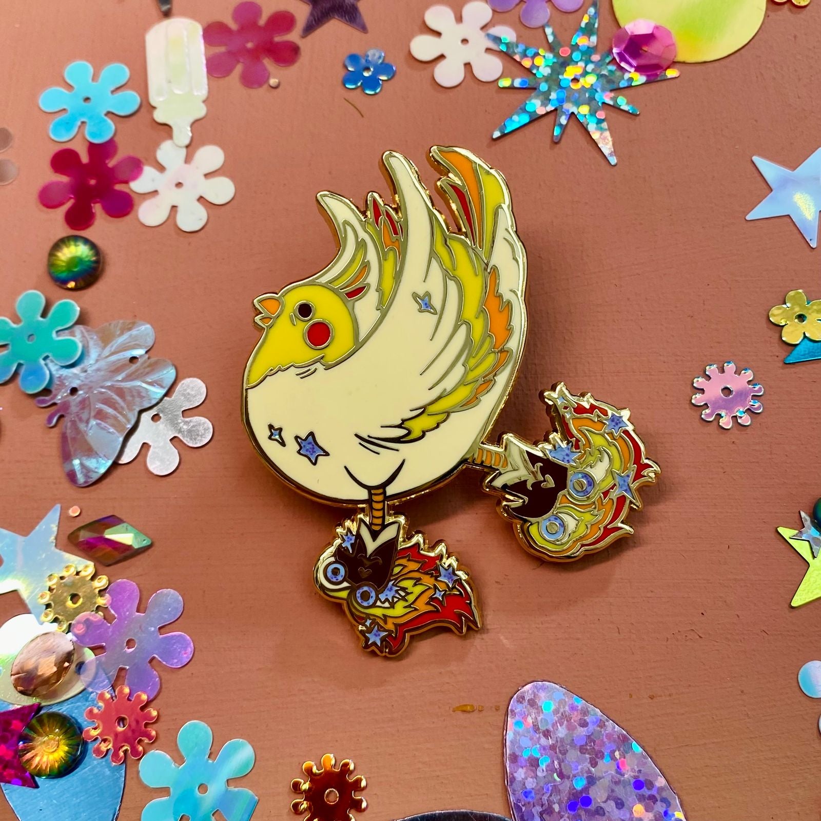 Roller Cockatiel Pin